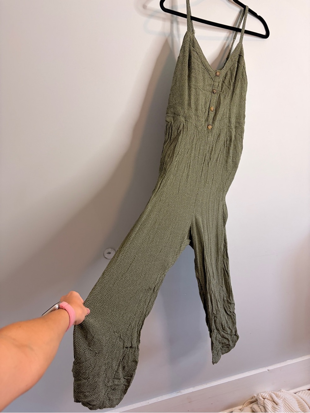 Abercrombie & Fitch Olive Green Sleeveless Wide-Leg Jumpsuit XL
